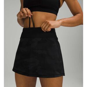 Lululemon Pace Rival Mid Rise Skirt Skort Camo Deep Coal Multi / Black Size 4